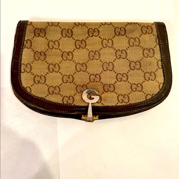 Vintage Gucci Round Edge Canvas Monogram Wallet - Picture 1 of 16